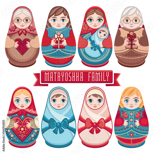 Matryoshka. Babushka doll. Set
