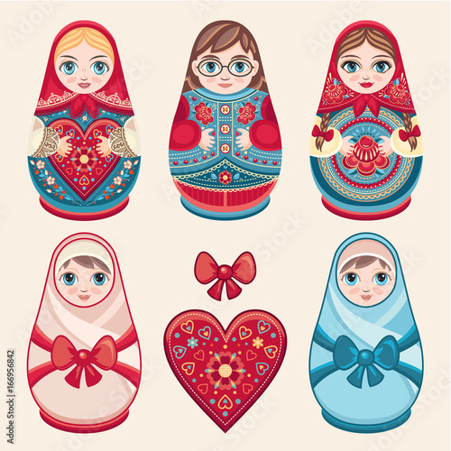 Matryoshka. Babushka doll. Set