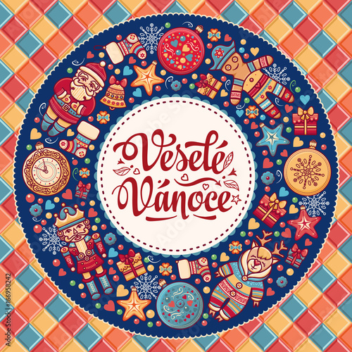 Vesele Vanoce. Vector. Czech language. Warm 