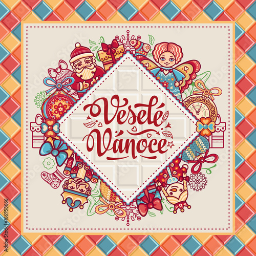 Vesele Vanoce. Vector. Czech language. Warm 