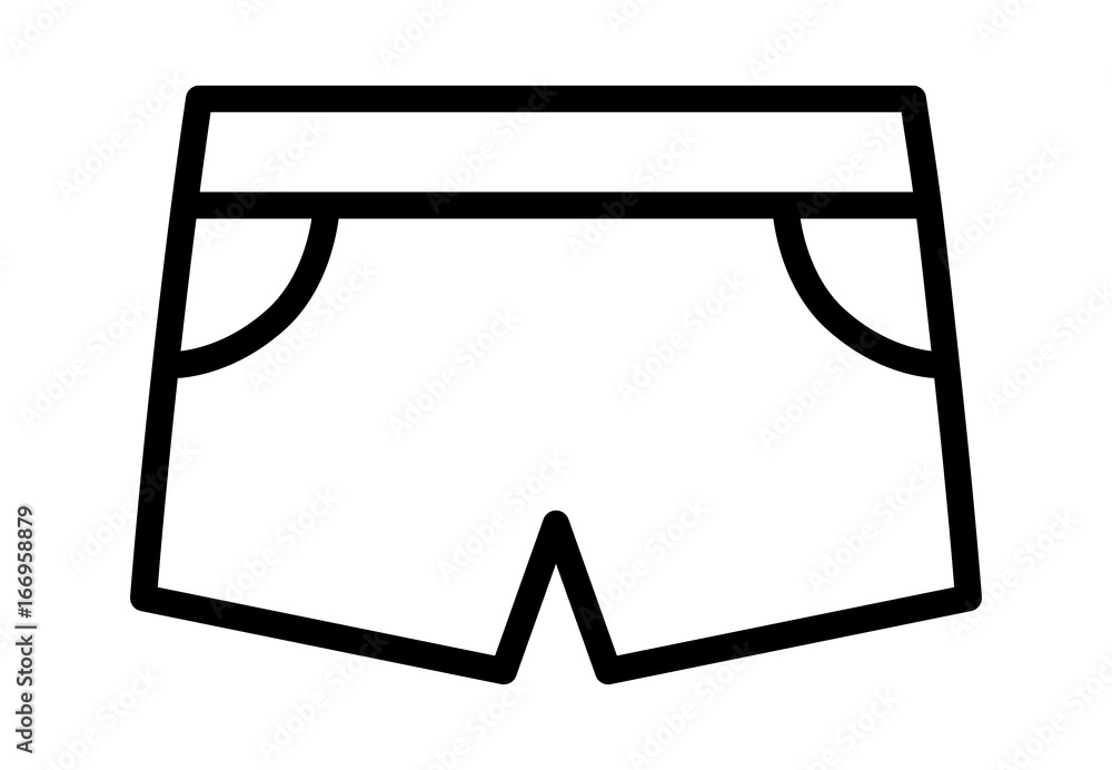 Women's gym shorts or hot pants line art vector icon for fashion apps ...