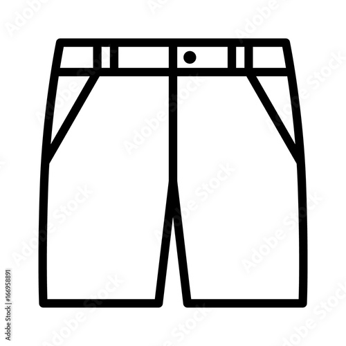 Bermuda shorts, khaki shorts or jean cut-offs line art vector icon for fashion apps and websites 