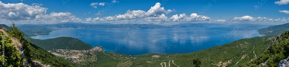 Panorama mountain area with a lake