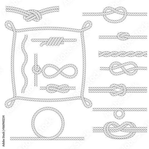 Figured rope frames, knots, borders and corners