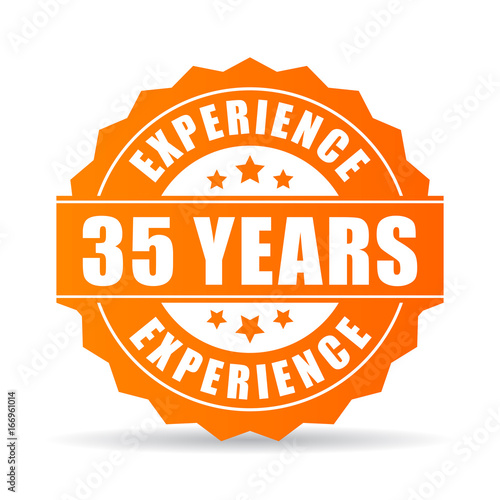 Thirty-five years experience vector icon