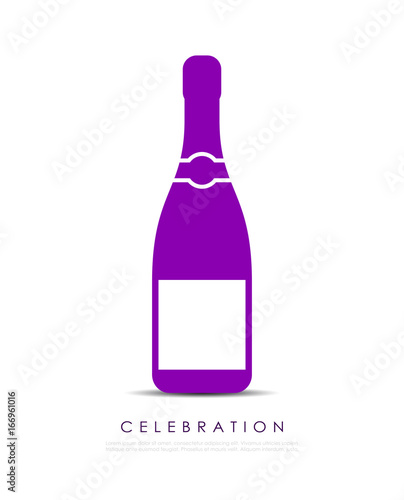 Champagne bottle vector icon
