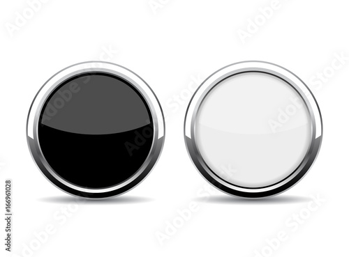 Round chrome glass buttons