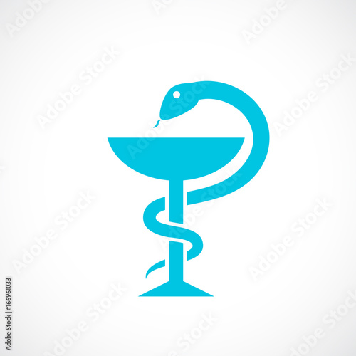 Snake and bowl medical icon