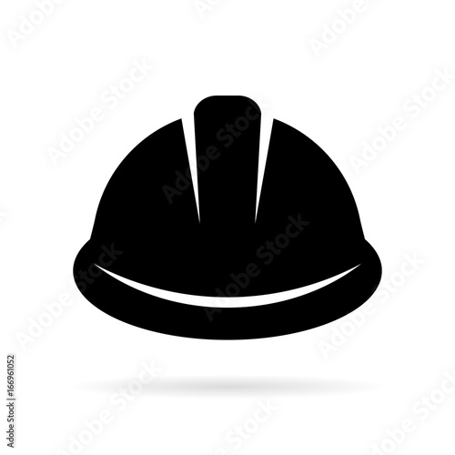 Builder hard hat black silhouette icon