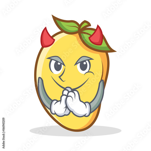 Devil mango character cartoon mascot