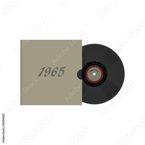 Vintage retro 80's vector vinyl record. Nostalgia 80s