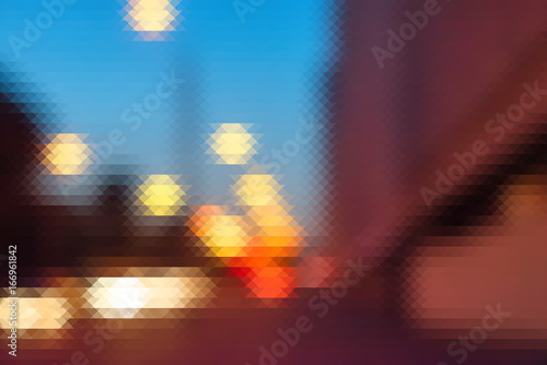 blured hight lights on street