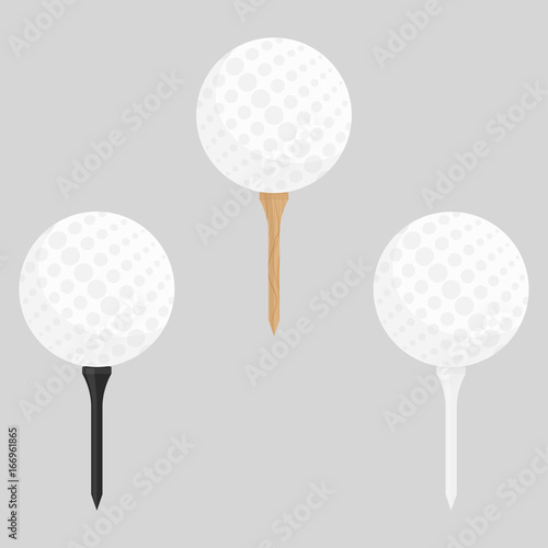 Black, wooden and white golf