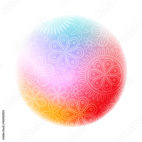 Cut floral round colorful logo