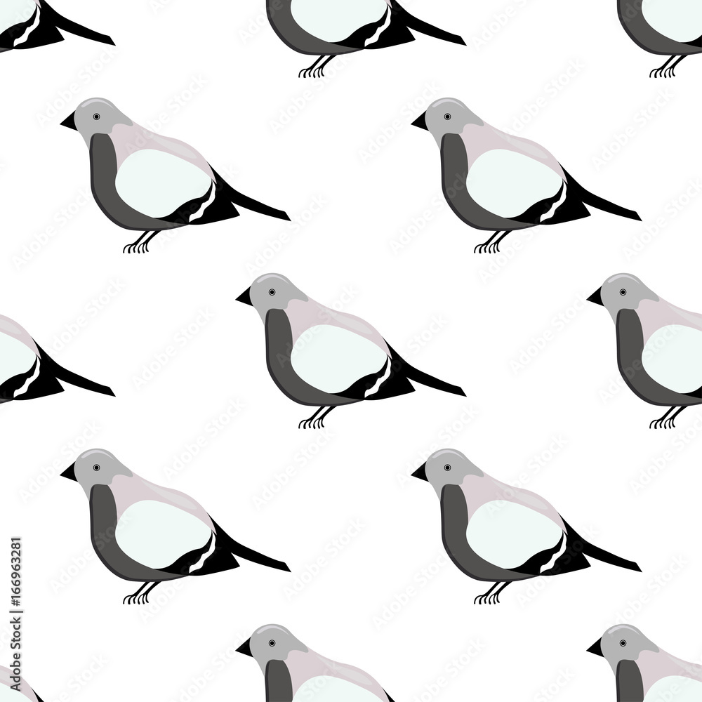 Fototapeta premium Bullfinch, seamless pattern 1