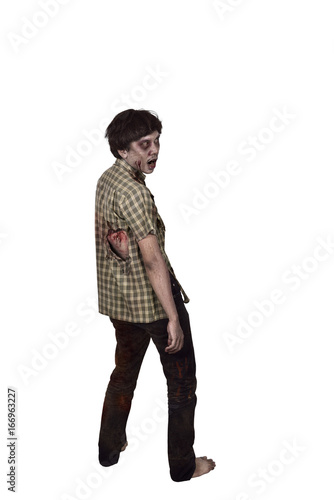 Scary asian zombie man in clothes standing © Leo Lintang