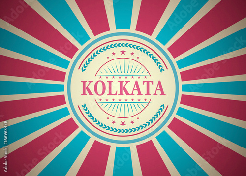 Kolkata Retro Vintage Style Stamp Background