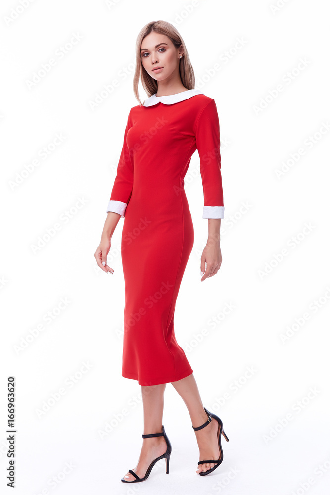 Full Length Of Attractive Stylish Business Woman Formal Wear And