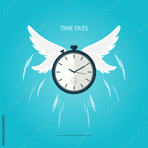 time flies wing flat vector