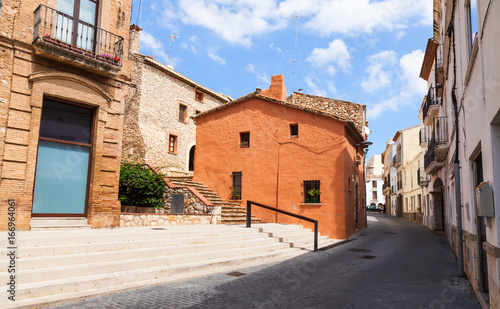 Street view with old living houses of Calafell
