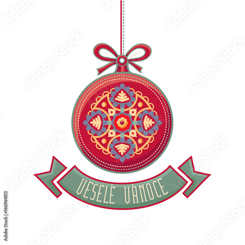 Czech language. Vesele Vanoce. Christmas message. 