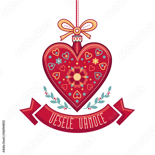 Czech language. Vesele Vanoce. Christmas message. 