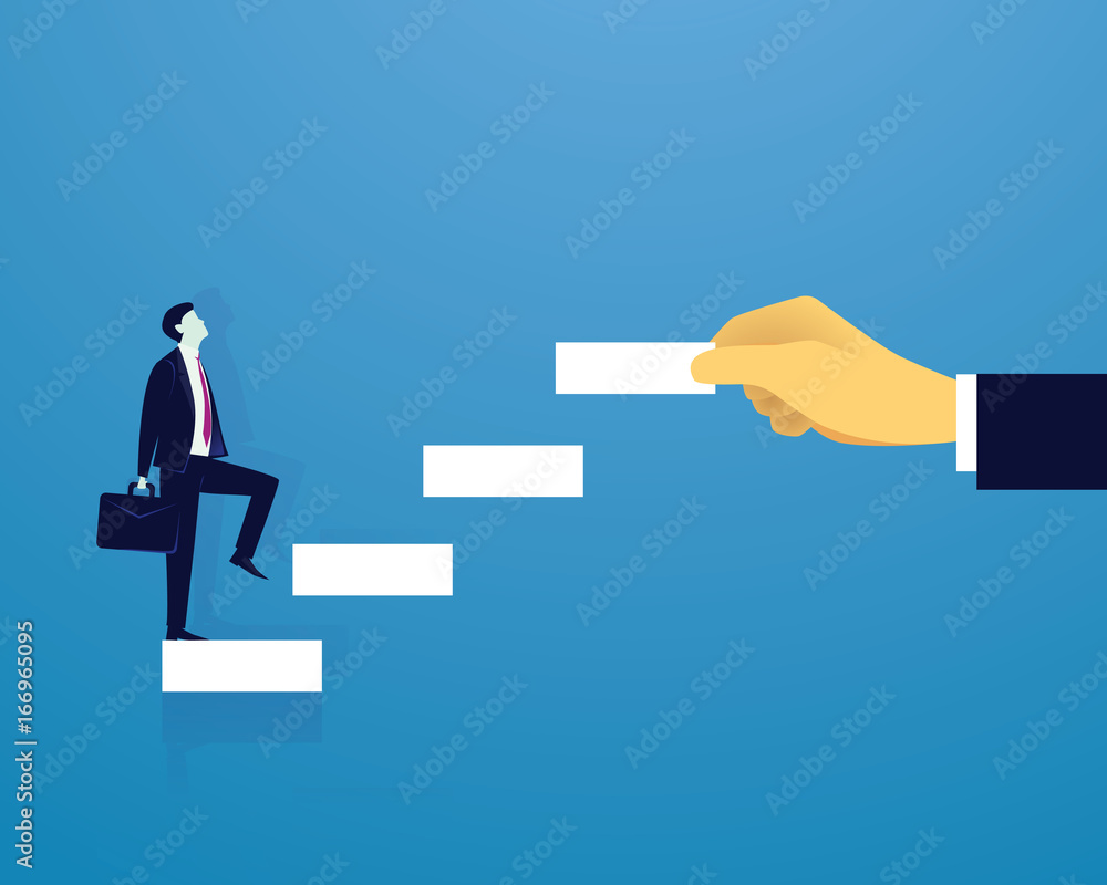 Businessman climb success ladder Businessman climb success ladder