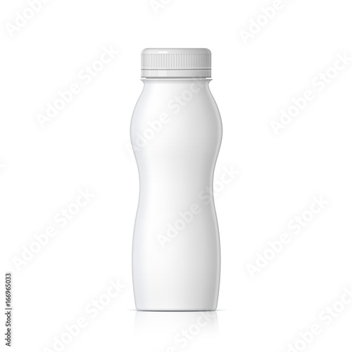 Realistic plastic bottle for yogurt