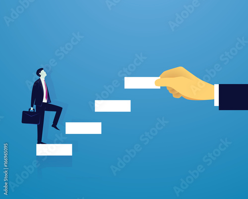 Businessman climb success ladder