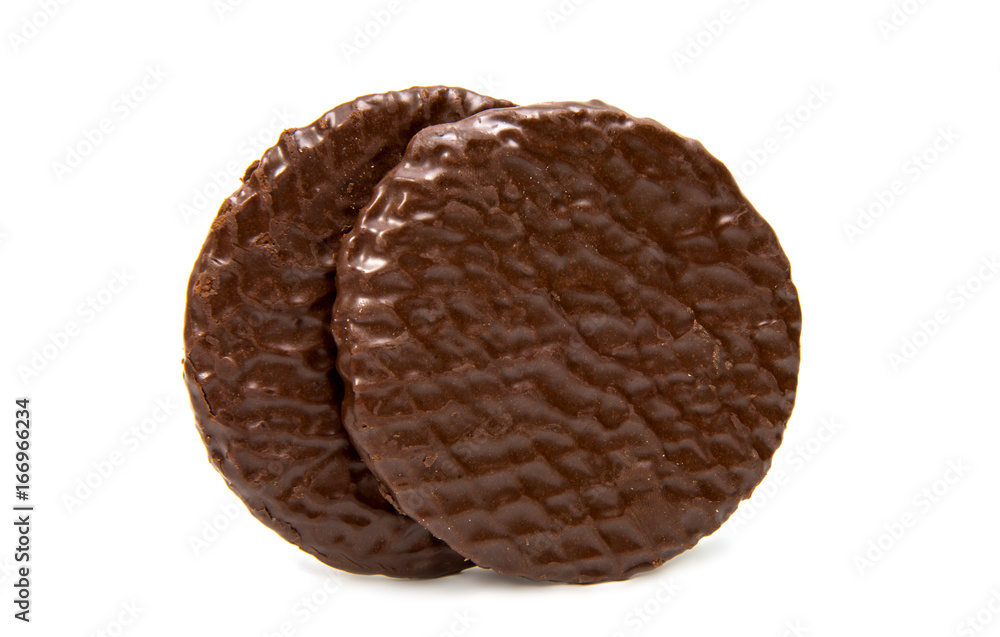 Dutch waffles in chocolate isolated Dutch waffles in chocolate isolated