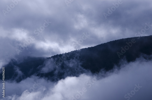 Mountains in the fog