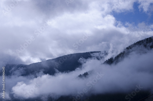 Mountains in the fog