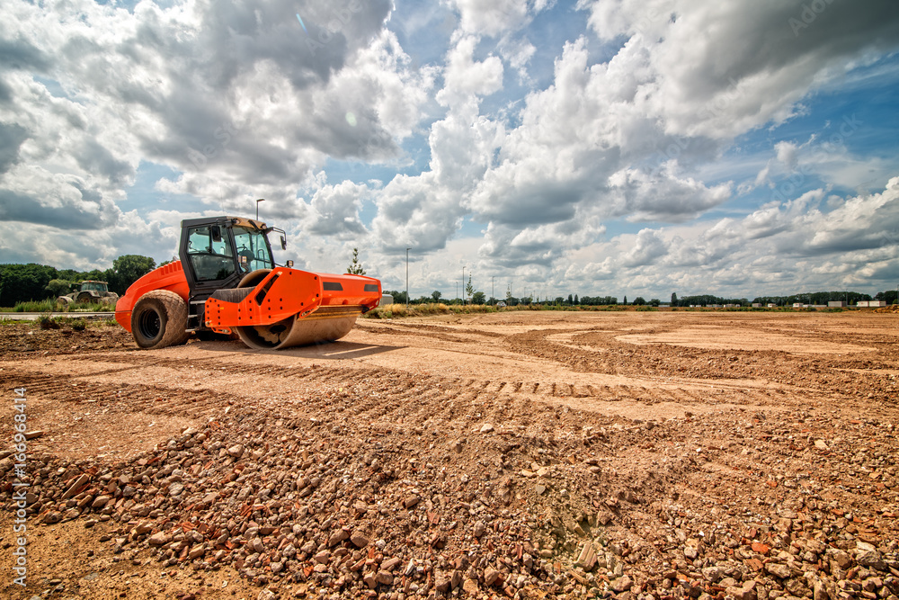 Fototapeta premium Walze Baustellen Hdr