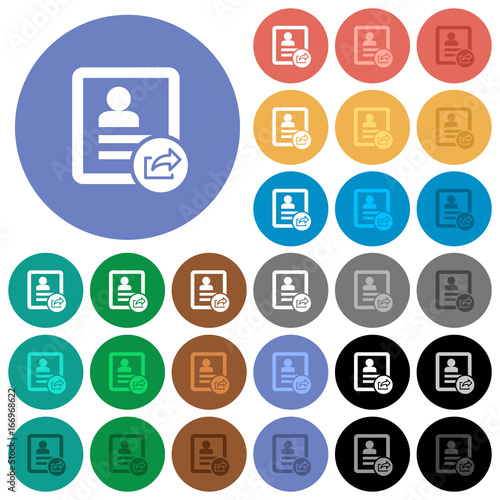 Export contact round flat multi colored icons