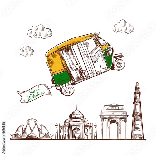 India. Travel. Vector
