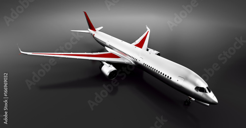 Fotografie Passenger airplane in studio or hangar. Aircraft, airline