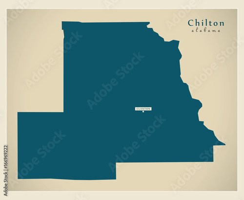 Modern Map - Chilton Alabama county USA illustration photo