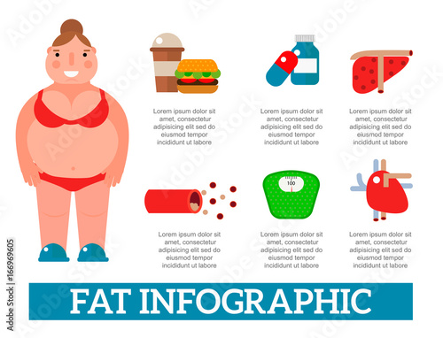 Lose weight by jogging infographic elements and health care concept flat vector illustration