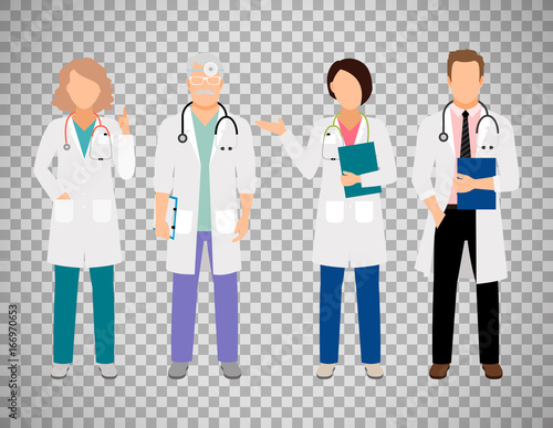 Medical doctors on transparent background