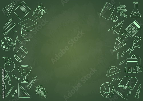 Back to school poster with doodles