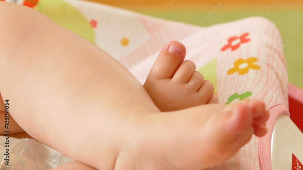 little feet a newborn baby. Slow motion Full HD video little feet a newborn baby. Slow motion Full HD video