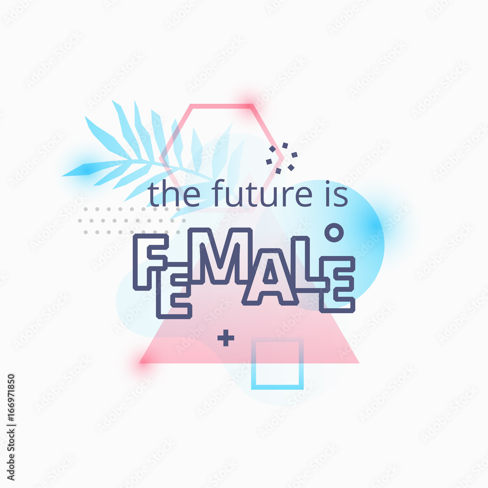 Fototapeta premium Emblem with the future is female words