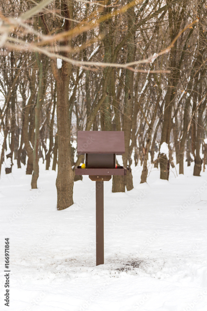 Feeding house for small bird in the winter Feeding house for small bird in the winter