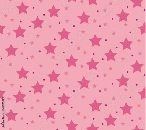 Vector pink star pattern, seamless background