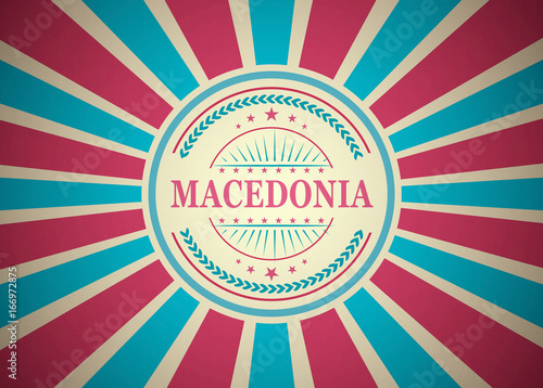 Macedonia Retro Vintage Style Stamp Background