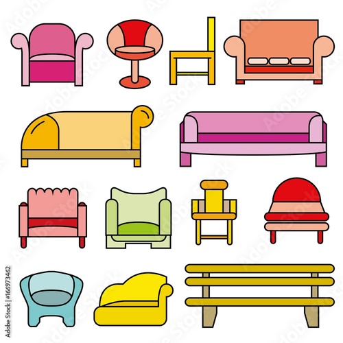 sofa icons, chair icons