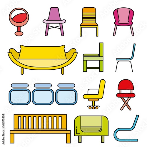 sofa icons, chair icons