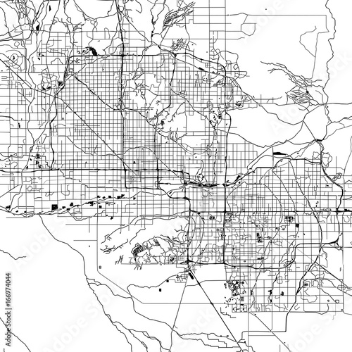 Phoenix Monochrome Vector Map
