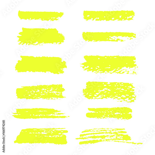 Vector highlighter brush lines. Hand drawing.