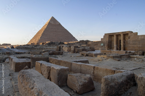 Pyramid of Khafre and old monuments at Giza plateau.